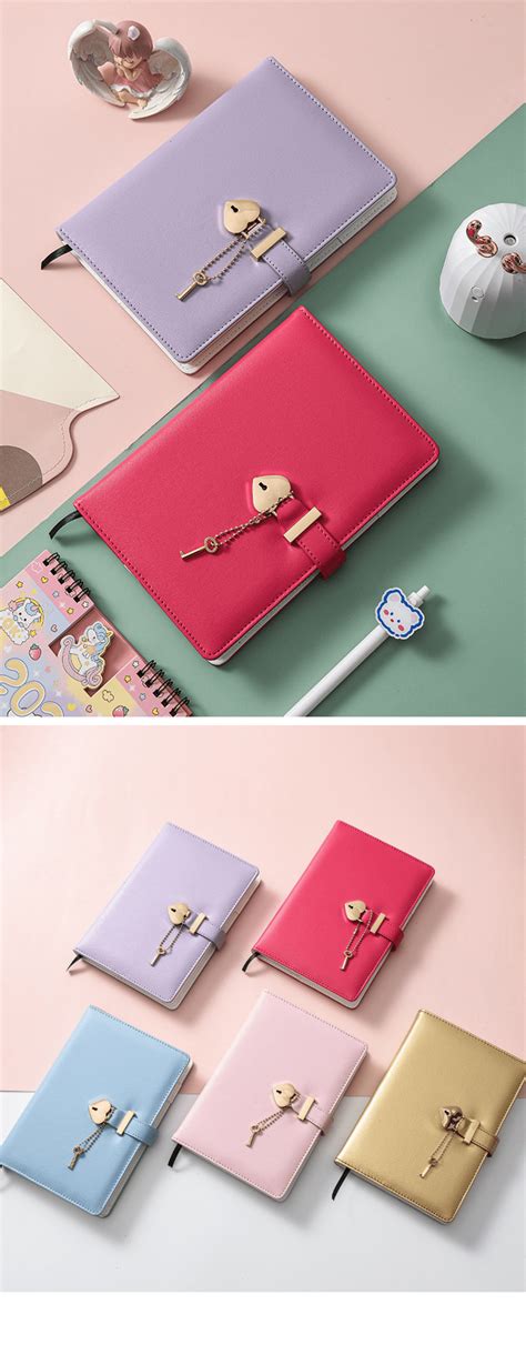 timpcv heart shaped lock diary with key pink diary with lock for girls b6 leather locking