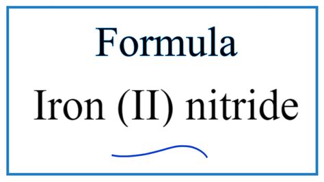 How To Write The Formula For Iron Ii Nitride Youtube