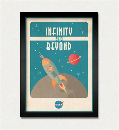 Vintage Space Poster Space Rocket 50x70 Cm Etsy