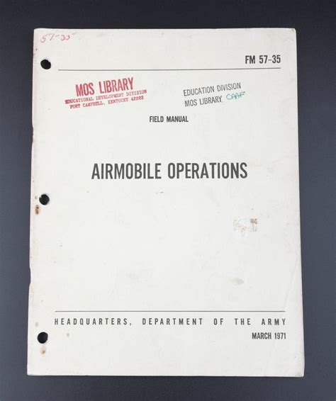 Vietnam War Us Army Airmobile Operations Field Manual M1 Militaria