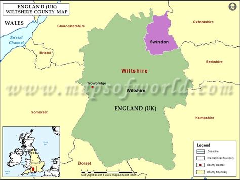 Wiltshire County Map Map Of Wiltshire County