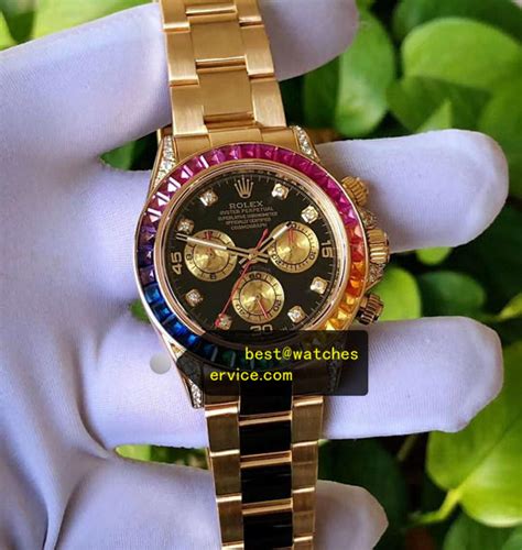 Ar 18k Gold Rolex Daytona 116598 Rbow Replica Watch Find Replica Watches