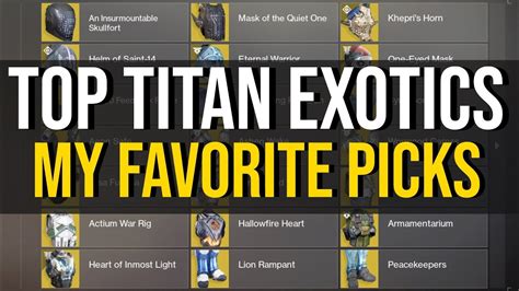 Which Titan Exotics Are Best Now In Destiny 2 Shadowkeep Youtube