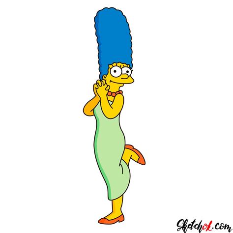 how to draw marge simpson sketchok easy drawing guides