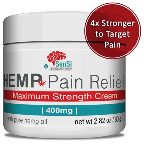 Sensi Natural Hemp Oil Cream 400mg Relieves Muscle Joint Pain Aches