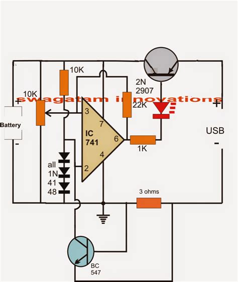 Usb Li Ion Battery Charger Circuit Auto Cut Off And Current