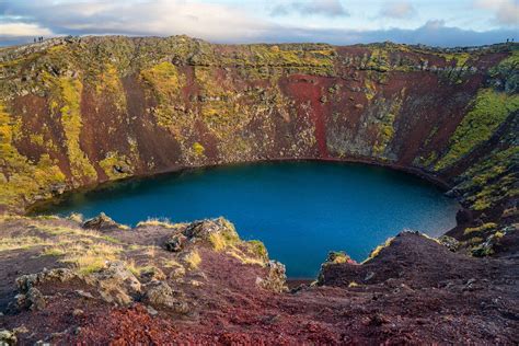 Kerið Iceland Kerid Is A Volcanic Crater Lake In South Iceland In