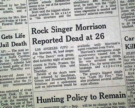 As we are about to honor the 40th anniversary of mr. Jim Morrison death... The Doors... - RareNewspapers.com