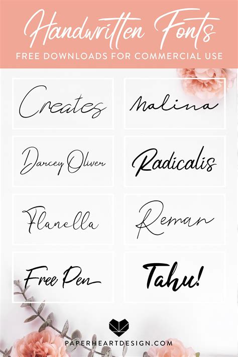 Handwritten Fonts Free For Commercial Use In 2023 Free Fonts
