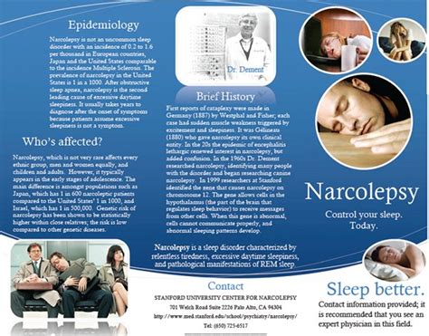 Narcolepsy Control Your Sleep Today A Brochure By Connor Lanman
