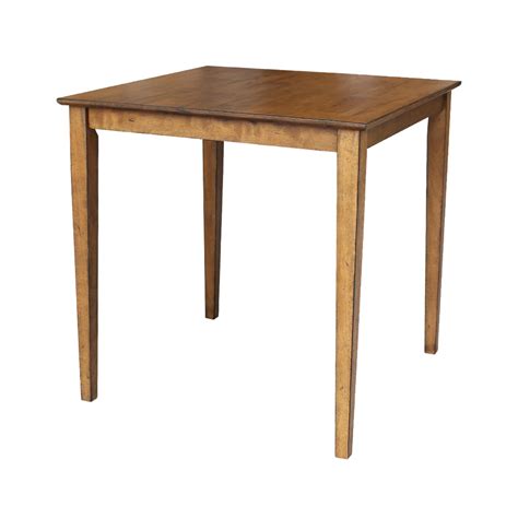 36 X 36 Solid Wood Counter Height Table In Pecan