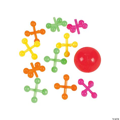Neon Ball And Jacks Games 12 Pc Oriental Trading