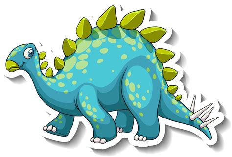 Stegosaurus Dinosaur Cartoon Character Sticker 3822285 Vector Art At