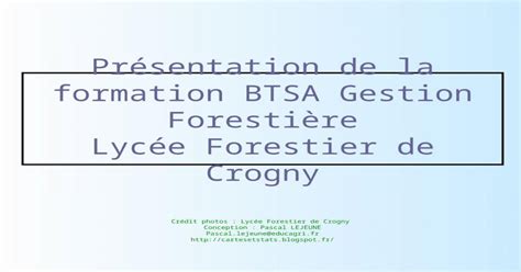Présentation de la formation BTSA Gestion Forestière Lycée Forestier de ...
