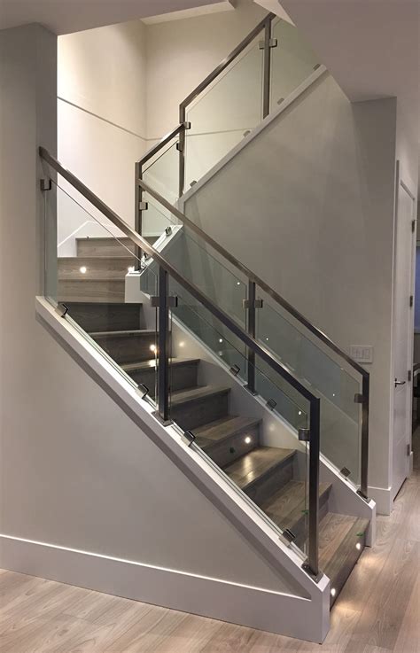 40 Steel Glass Railing Design For Stairs