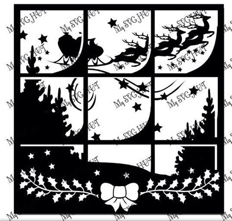 Christmas Window Scene Vinyl Template By Mysvghut On Etsy Christmas