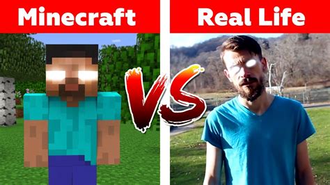 Minecraft Herobrine In Real Life Minecraft Vs Real Life Animation 2022