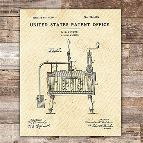 Wall Art Decor Patentprints Print Art Ho108a Poster Washing Machine