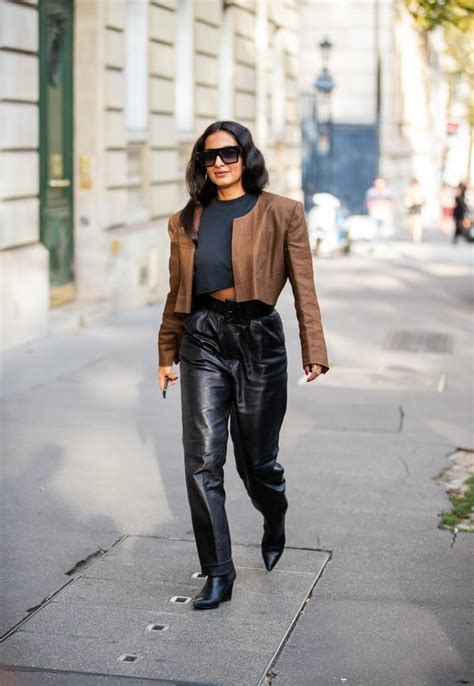 Leather Pants Outfit Idea Leather Jacket Crop Top How To Wear Leather Pants Like An
