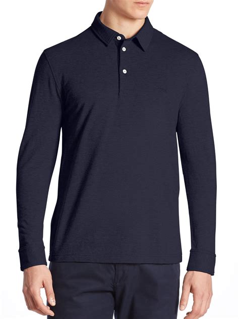 Lacoste Wool Blend Long Sleeve Polo Shirt In Grey Gray For Men Lyst
