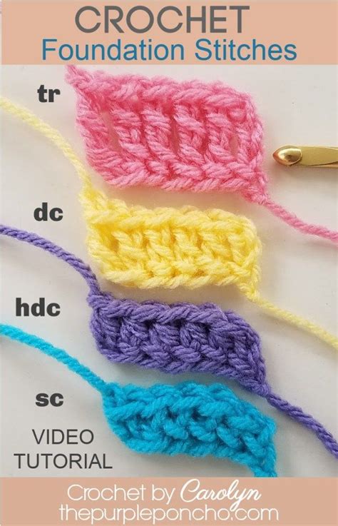 How To Crochet Foundation Stitches The Purple Poncho Crochet