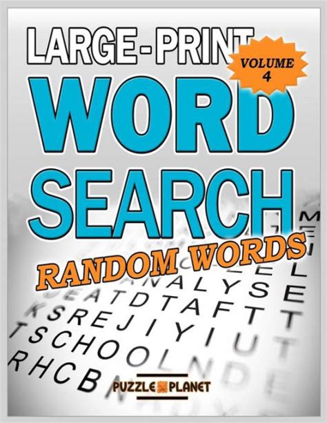 Large Print Word Search Random Words Word Search Puzzle Books For