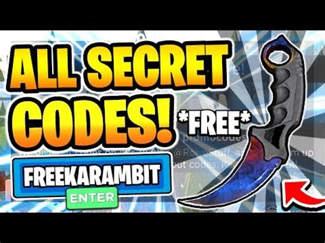 Be sure to check out our how to get the karambit, how to double jump, and how to get the megaphone guides! Arsenal Karambit Code - All Free Unusual Working Arsenal ...