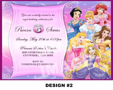 Disney Princess Birthday Invitations For Girl Free Printable Birthday