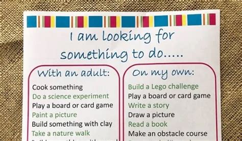 When Your Child Says Im Bored A Printable List Of Activities