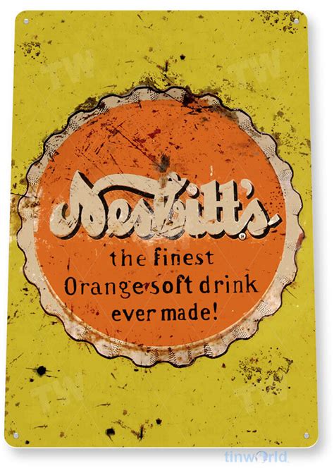 Tin Sign Nesbitts Orange Soda Cola Drink Kitchen Metal Decor B578