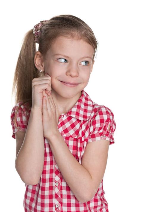 Portrait Of Shy Pretty Little Girl Stock Photo Image Of Girl People