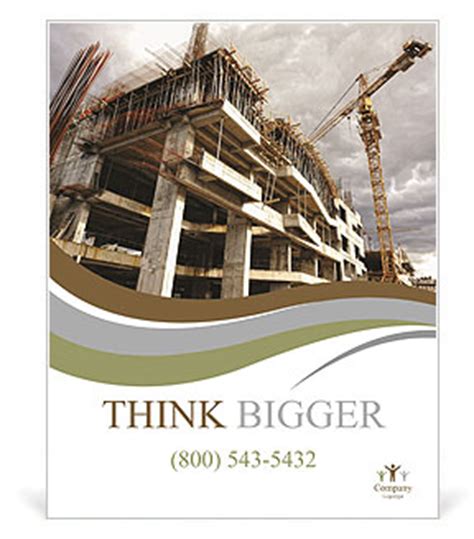 construction site  crane  building poster template