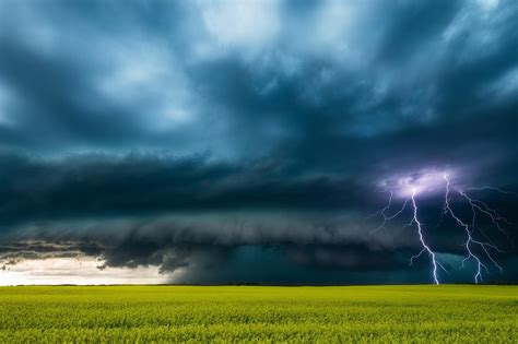A Supercell Thunderstorm Over The Saskatchewan Canada Prairie Oc