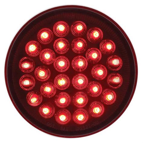 30 Red Led 4 Inch Round Stopturntail Light Competition Series Green