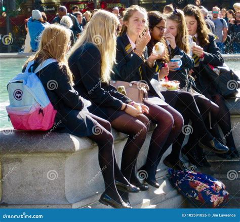 School Girls Having Street Food Editorial Image