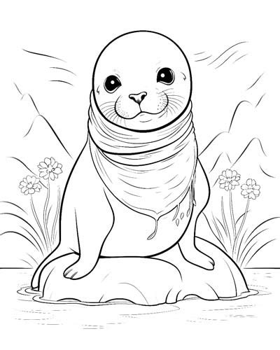 Monk Seal Coloring Pages