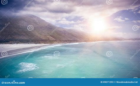 Scenic View Of Sea And Mountains Stock Image Image Of Nature Scenic