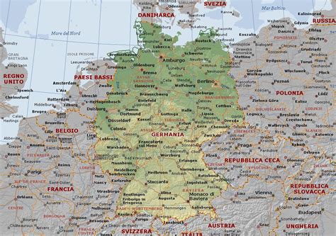 Germania Carta Geografica Mappa Della Germania