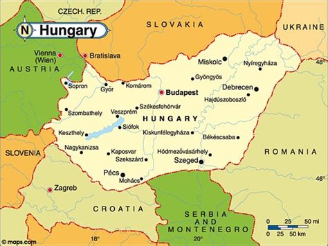 Destination Hungary Travel And Tourist Information Map Of Hungary