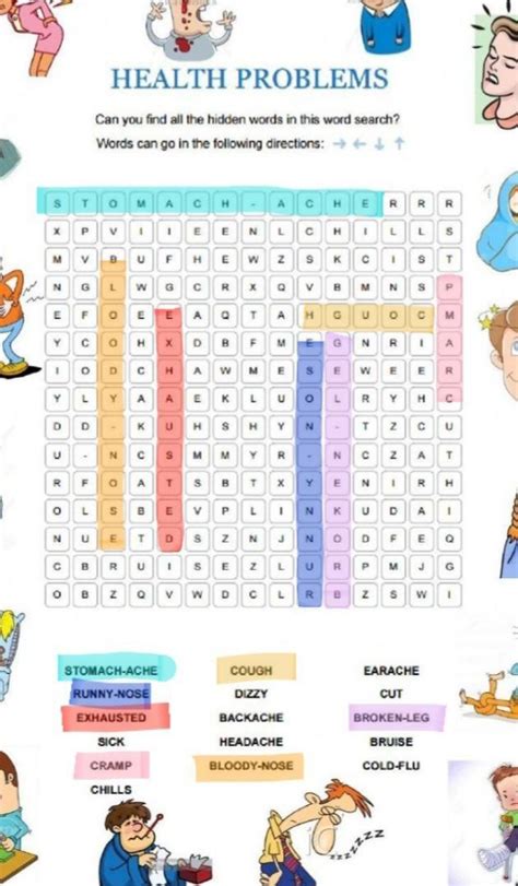 Health Problems Can You Find All The Hidden Words In This Word Search