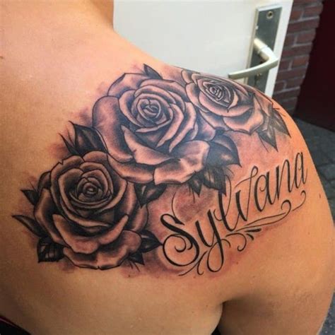 If you opt for the small rose and stem, the sternum or along the collar bone is the best placement, while a bunch of rose heads will look best on the upper chest. 110 Memorable Name Tattoo Ideas - Wild Tattoo Art