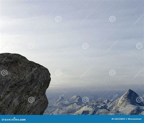 Cliff Sky Mountains Background Illustration Royalty Free Stock Photo