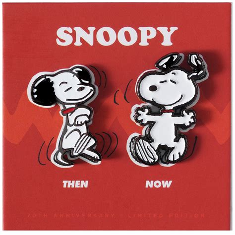 peanuts then and now snoopy pin set pintrill