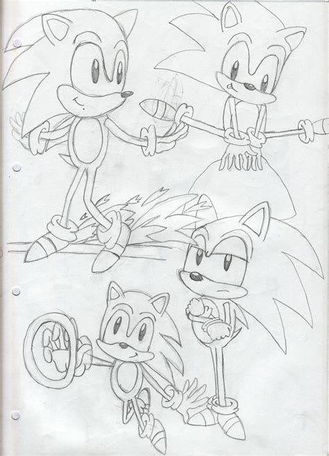 Classic Sonic Sketch 2 By Silverthehedgehogyes On Deviantart