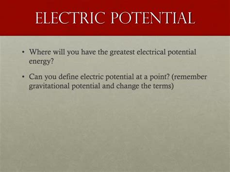Ppt Electric Field Potential And Energy Powerpoint Presentation