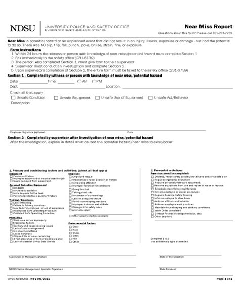 2022 Near Miss Reporting Form Fillable Printable Pdf And Forms Handypdf