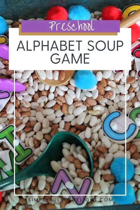 Alphabet Soup Game A Preschool Abc Sensory Bin Sensory Activities