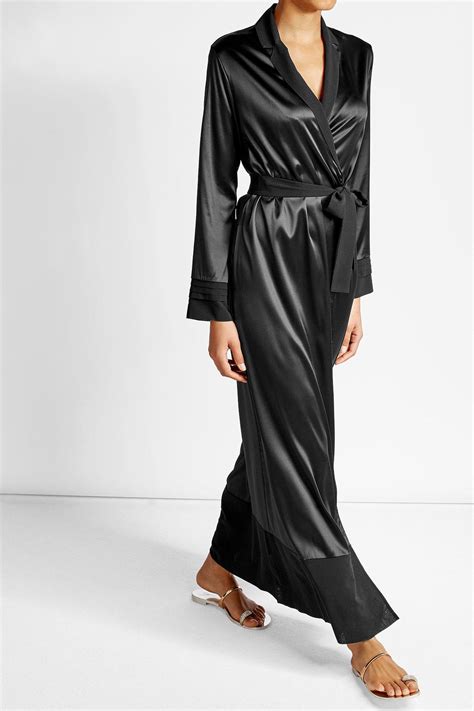 Lyst La Perla Silk Robe In Black