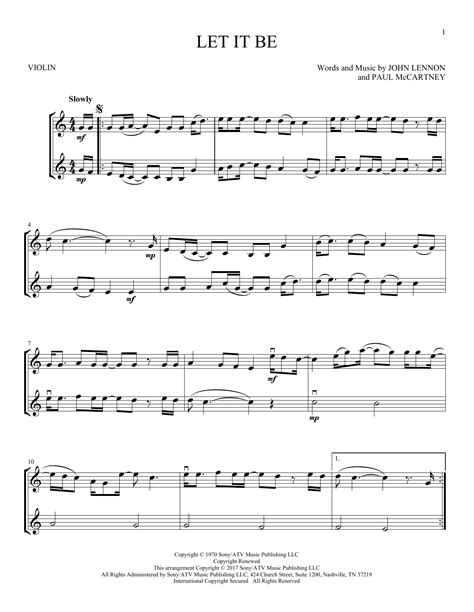 The Beatles Let It Be Sheet Music Notes Download Printable Pdf