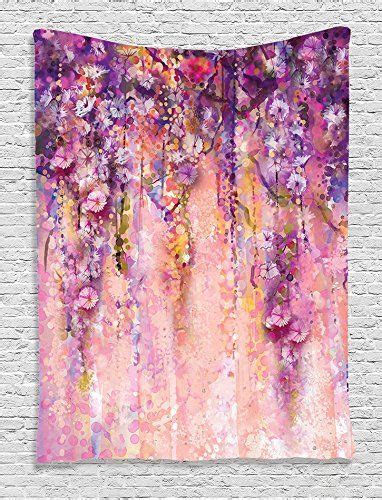 Ambesonne Watercolor Flower Tapestry Wisteria Tree In Full Blossom